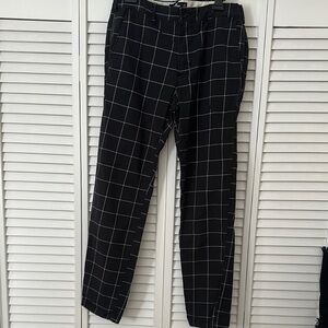 Hollister Black and White Chinos with Windowpane Pattern